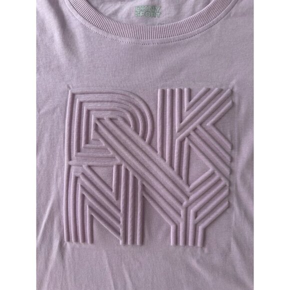 DKNY Sport Women's Cotton Embossed Logo High-Low T-Shirt Purple M New - Picture 5 of 13